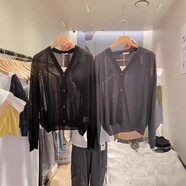 毛衣女士現貨秒發(fā)特價(jià)虧本韓國代購2025針織背心毛衣開(kāi)衫 ORMOR冰絲針織開(kāi)衫（墨色） 現貨兩件 均碼
