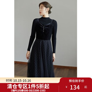 獨束大碼女裝網(wǎng)紗半身裙女秋冬新款胖mm優(yōu)雅絲絨a字裙 連衣裙 2XL