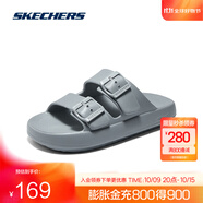 斯凱奇（Skechers）2025夏季新品男同款運動(dòng)拖鞋輕便透氣美國碼舒適 灰色/GRY 46