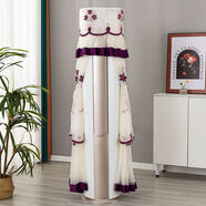 空調防塵罩立式柜機罩格力美的圓柱空調罩海爾開(kāi)機不取通用空調罩 三朵花-【開(kāi)機不取】 高度180厘米以?xún)人袌A柜機通用