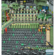 適用樂(lè)LEGO高軍事積木特種兵人仔士兵城市特警小人偶男孩 特種兵軍事基地全套56人送收納桶