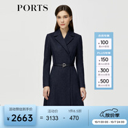 PORTS寶姿秋冬新品女裝長(zhǎng)袖中長(zhǎng)連衣裙ALM9N013LCF030 丈青-3 XS (2)