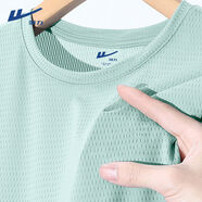 冰絲短袖t恤男夏季新款透氣跑步運動(dòng)男款半袖男士速干上衣服 冰絲網(wǎng)眼t恤水綠 M M