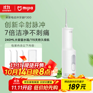 米家小米立式?jīng)_牙器洗牙器水牙線(xiàn) F300煙紗白 創(chuàng  )新散射脈沖 4檔模式牙齒沖洗器【中秋節日禮物】
