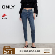 ONLY2025秋季新款簡約高腰九分緊身鉛筆褲牛仔褲女|125149013 J33 350水洗牛仔藍 L L標準褲長