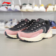 李寧跑步鞋正品V8系列女子減震回彈復古低幫耐磨運動(dòng)鞋ARHP286 標準黑/杏粉色/木薯杏-1 38