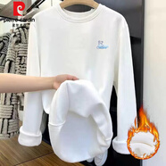 皮爾卡丹（pierre cardin）白色內搭打底衫女2025新款秋冬中長(cháng)款加絨大碼長(cháng)袖t恤遮屁股上衣 4003白色(不倒絨加厚) 2XL 150-170斤