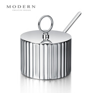 MODERN HOUSE摩登MODERN輕奢糖罐盒精致不銹鋼廚房收納盒罐子調料瓶味精鹽罐 調味罐帶勺子(1個(gè))