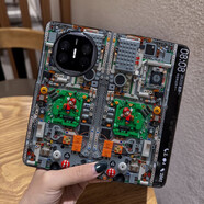 覺(jué)予適用華為X6手機保護殼新款積木瑪利歐mateX5/X3/X2翻蓋皮套全包防摔創(chuàng  )意mateX6典藏版折疊屏保 芯片瑪利歐全包翻蓋皮套 小米MIXFold4