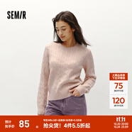 森馬（Semir）森柔毛衫|毛衣女圓領純色打底衫簡約休閑冬季溫柔系絞花百搭 紅色調(diào)00366 M