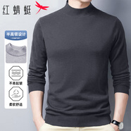 紅蜻蜓（RED DRAGONFLY）毛衣男秋冬時(shí)尚舒適純色中高領(lǐng)針織衫保暖修身毛線(xiàn)衫男裝灰綠L