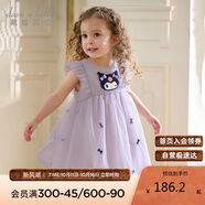 戴維貝拉庫(kù)洛米聯(lián)名女童夏連衣裙寶寶童裝網(wǎng)紗裙子兒童洋氣公主裙