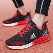 品牌斷碼氣墊跑步鞋男鞋秋冬季休閑鞋運動(dòng)鞋男女網(wǎng)面透氣旅游鞋子 AD3303黑紅 40