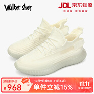 Walker Shop品牌跑步鞋夏季新款時(shí)尚休閑運(yùn)動(dòng)鞋百搭透氣椰子鞋軟底旅行徒步鞋 白色 35