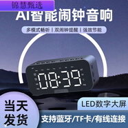 鬧鐘高中住宿學(xué)生可以放歌智能藍牙音箱音響時(shí)鐘低音炮大音量 Ai智能款夜海黑鏡面大屏智