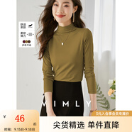 梵希蔓半高領(lǐng)打底衫內(nèi)搭上衣2025春秋新款修身顯瘦職業(yè)裝長袖t恤 71351 芥末黃 XL