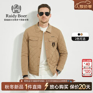 Raidy Boer/雷迪波爾男秋冬新【雙頭鷹貼布繡】休閑棉衣外套4008 卡其色 170/48/M