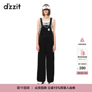 DZZIT地素春夏高街潮流徽章明線設計牛仔背帶連體褲女3H2R0051T 深藍色 XS