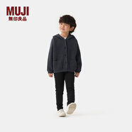 無印良品（MUJI）大童 可水洗羊毛連帽毛衣開衫兒童針織衫保暖冬季 CB19CC4A 炭灰色 120 /60A