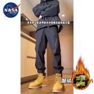 nasawassup美式機能沖鋒褲秋冬配馬丁靴的褲子加絨束腳防水戶(hù)外工裝潮流褲 RK03【加絨】黑色-HMFS 3XL 【建議155-170斤】