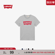 Levi's李維斯情侶美式寬松印花時(shí)尚簡(jiǎn)約舒適潮流純棉圓領(lǐng)短袖T恤 灰色 002A0-0003 M