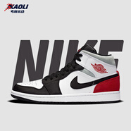 耐克（NIKE）【潮】Nike Air Jordan aj1板鞋男女新款情侶中幫休閑運動(dòng)籃球鞋 BQ6931/852542-100白紅腳趾 37.5 GS
