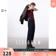 三彩2025秋季新款原色牛仔褲中腰寬松蘿卜褲休閑九分褲復(fù)古M 深海藍(lán) S