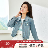 梵希蔓高腰茄克復古牛仔夾克外套女2025春秋新款寬松百搭開衫上衣 70672 淺牛仔藍色 XL