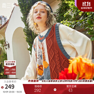 兩三事梵高馬甲針織背心女春季慵懶風(fēng)疊穿毛衣v領(lǐng)顯瘦上衣 圣雷米 棕色-y M
