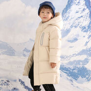 特價(jià)清倉兒童羽絨服中長(cháng)款冬季男童女童中大童保暖加厚連帽外套韓 米白色 110cm 均碼