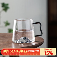 憶壺茶 玻璃水杯耐熱茶杯加厚冷水杯家用涼水杯子耐高溫玻璃杯喝水杯 與山杯【透明山底】500ML*2