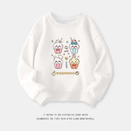 三麗鷗（SANRIO）秋冬加絨兒童衛(wèi)衣卡通小可愛吉伊卡哇烏薩奇男女寶寶內(nèi)搭純棉長袖 01# 白色(春秋) 薄款 100