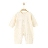 皮偌喬 PO&JOPO&JO皮偌喬嬰兒連體衣小寶寶春夏純棉衣服嬰幼兒秋裝哈衣爬爬服 白色 59cm