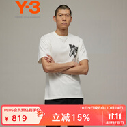 Y-3【 雙11】BRUSH GFX SS T春尚新款圓領(lǐng)t恤男情侶款38IM1791 白色 L