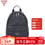 GUESS時尚百搭女包通勤休閑書包粉色背包簡約精致印花雙肩包旅行包 黑色小背包