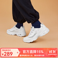 SKECHERS斯凱奇女鞋厚底增高熊貓鞋舒適防滑老爹鞋透氣小白鞋 白色/WHT 【網(wǎng)眼透氣】 36