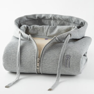 UNAEQfileen2025外套保暖/衛衣女加絨拉鏈冬季俏菲琳開(kāi)衫灰色新款連帽 淺灰色 M