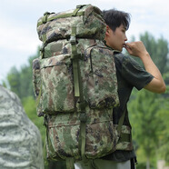 戶(hù)外110升大容量迷彩背囊雙肩背包攜行戰術(shù)登山包U型鋼架大背包 新綠 110L