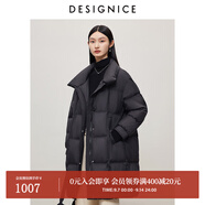 迪賽尼斯（DESIGNICE）冬季新款白鵝絨高級感通勤外套純色立領(lǐng)羽絨服女 黑色 S 建議拍前聯(lián)系客服確認