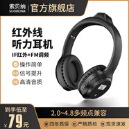 索貝納紅外線四六級聽力耳機大學(xué)英語考試專用4級調(diào)頻FM紅外IF2.0/2.3/2.6/2.8/3.0/3.2/3.6/3.7/3.8/4.0 紅外2.0~4.8+調(diào)頻【充電款黑色】 標(biāo)配 耳機+音頻線