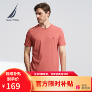 諾帝卡（NAUTICA）【大促爆款】男裝春夏新款全棉親膚柔軟多色短袖圓領T恤TO4101 磚粉色6IS S