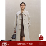 自巧（ZIQIAO）小個(gè)子學(xué)院風(fēng)雙面呢大衣女2023冬裝新款娃娃領(lǐng)中長(zhǎng)款毛呢外套 淺米杏 XXS (1碼)