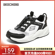 斯凱奇（Skechers）童鞋男大童兒童鞋休閑運(yùn)動(dòng)鞋抽繩405256L 白色/黑色/WBK 34碼