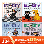 英文原版 Bad Kitty 小壞貓系列 兒童幽默圖畫故事書 4冊合售 附貼紙 親子繪本 紐約時報暢銷書 綠山墻 . 綠山墻圖書