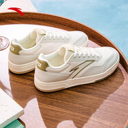 安踏（ANTA）百川丨低幫休閑板鞋男2025冬季新款潮流小白鞋男鞋 象牙白/數字霧灰/絕塵灰-5 39