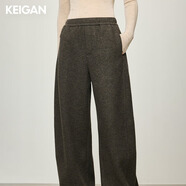 KEIGAN開間/澳洲針織羊毛溫暖顯瘦直筒褲 口碑過(guò)冬神褲易打理香蕉奶奶褲 海苔混綠 M 36 （預(yù)訂15天發(fā)）
