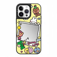 CASETIFY韓國擠不下了小熊適用蘋(píng)果14/15/16/17promax/pro殼iphone15plus保護套新款情侶防摔 黑框鏡面軟萌集體照磁吸 Ma iPhone15