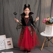 芭倫兔萬(wàn)圣節兒童服裝女童吸血鬼裝扮洋裝cosplay女巫婆裙子演出服飾 新款黑金色吸血鬼(不包含脖煉 煉 ) 165 成人_S身高155~165厘米