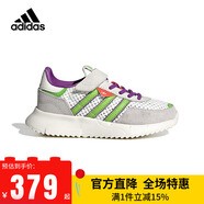 阿迪達(dá)斯 （adidas）童鞋兒童運(yùn)動(dòng)鞋25夏季三葉草男女小童網(wǎng)面透氣F2拼色跑步鞋JR7997 JR7997 亮白/半熒光綠/亮紫 28 碼/10k/腳長(zhǎng)16.5cm