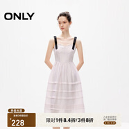 ONLY夏季甜美時尚蝴蝶結(jié)吊帶蛋糕裙連衣裙女|124207053 A34 淡雪紫色 M (165) 84A